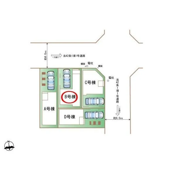 川崎市川崎区藤崎１丁目 区画図（B号棟）