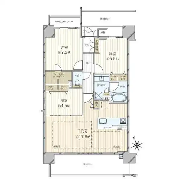 プレサンスロジェ北田辺 間取図