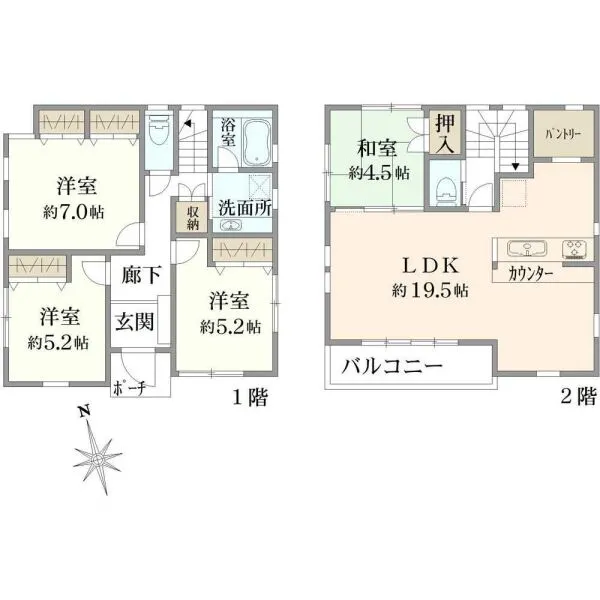 横浜市南区唐沢 間取図