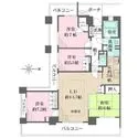 藤和シティホームズ烏丸五条 キッチンから、洗面所・廊下・LDへと繋がる、家事動線良好な回遊式の間取りが採用されています。