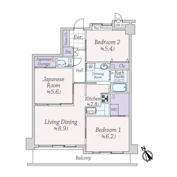 本八幡第２サニーコート 間取図