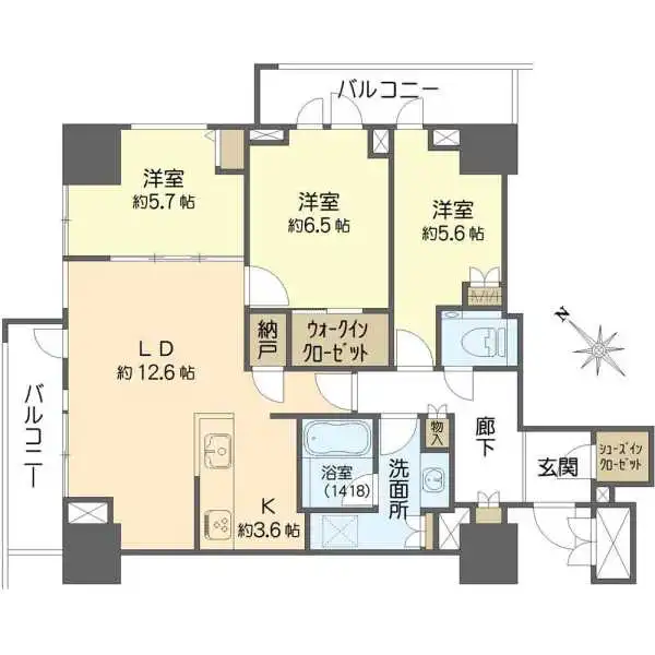グランドメゾン上町台レジデンスタワー 間取図