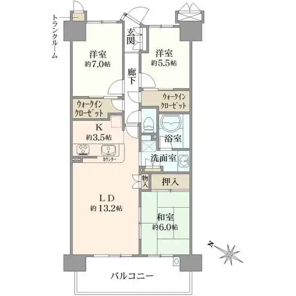 ソルグランデメイツ多摩境　グリーンコート 間取図