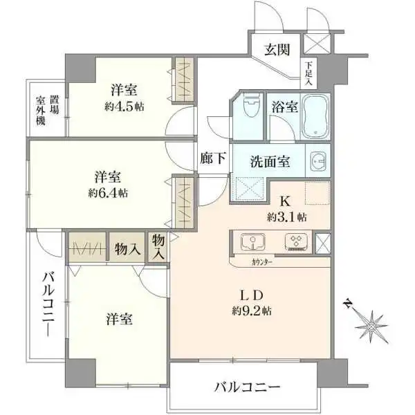 ネオマイム鶴見中央センターコート 間取図