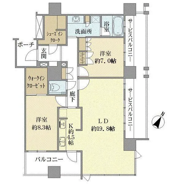 グランドメゾン京町堀タワー 間取図(平面図)
