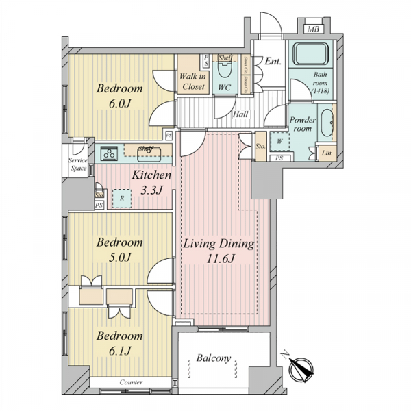 藤和シティホームズ日本橋イースト 間取図