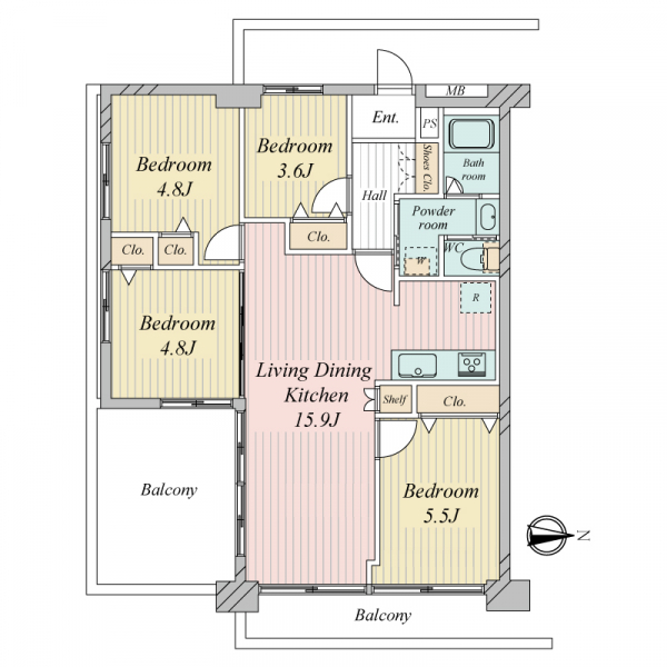 中銀城北パークマンシオン 間取図