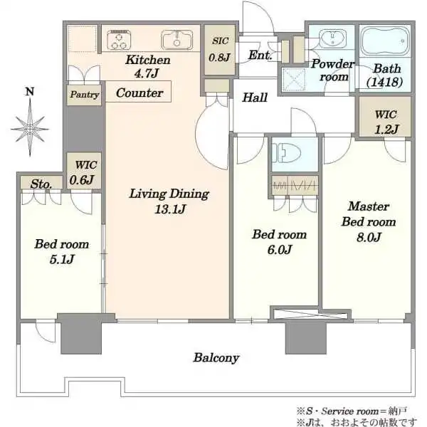 ＨＡＲＵＭＩ　ＦＬＡＧ　ＳＵＮ　ＶＩＬＬＡＧＥ　晴海フラッグＴ棟 間取図
