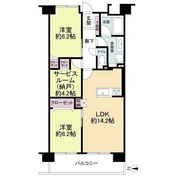 芦屋ハイツ翠ヶ丘 間取り図面です。