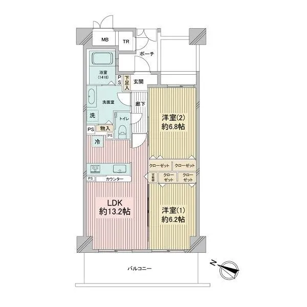 ウェルブ六甲道５番街１番館 間取図