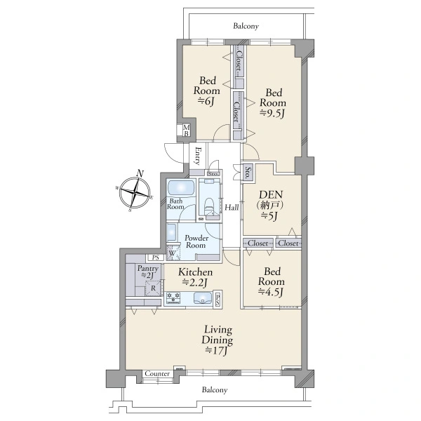 セソール川崎京町ハイライズフォースピア 間取図