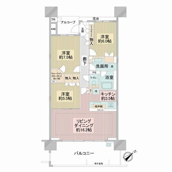幕張ベイタウングリーナＢ棟 間取図