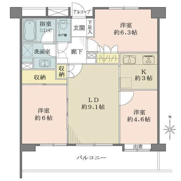 藤和シティホームズ新八柱 間取図