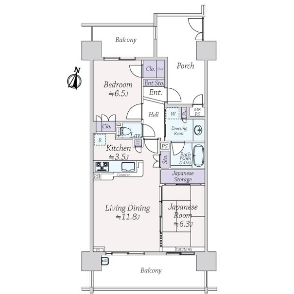 ライオンズマンション中津 間取図