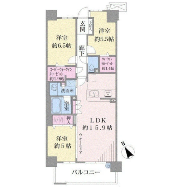 デュオヒルズ横濱北寺尾 間取図