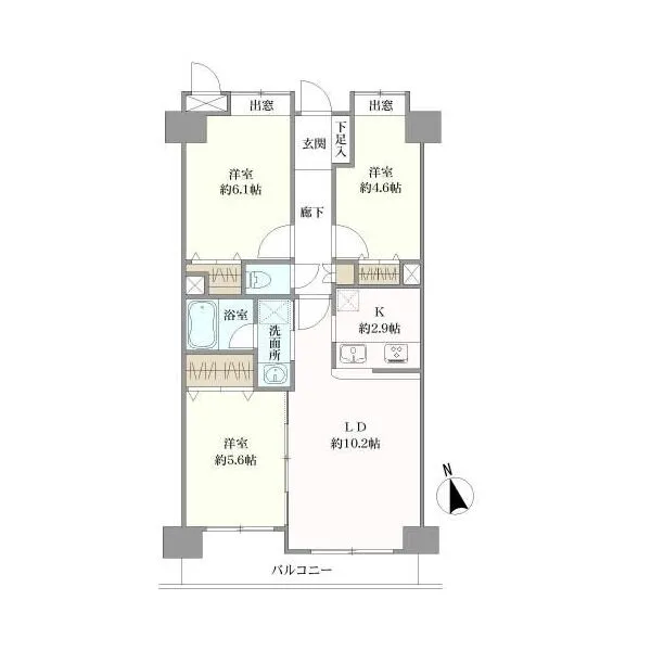 ライオンズマンション一之江弐番館 間取図