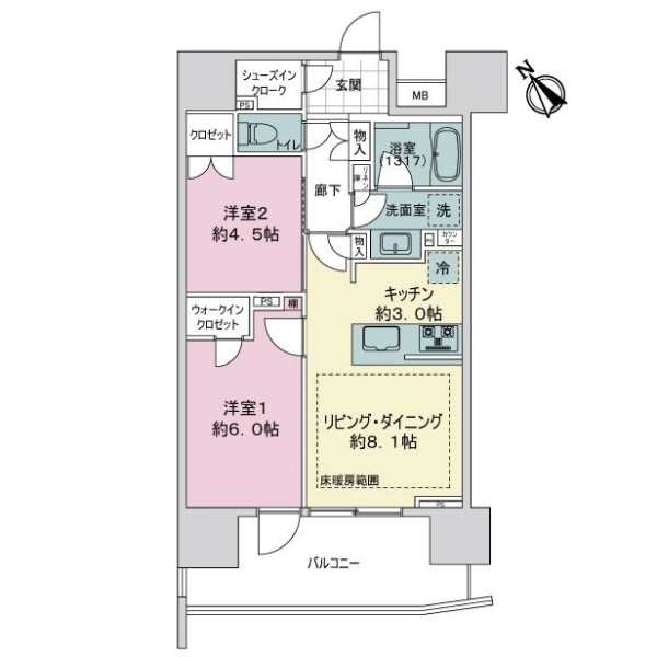 ライオンズ町屋レリアシティ 間取図