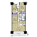 ウェリス南流山 広々77.58m2の3LDKの間取り。