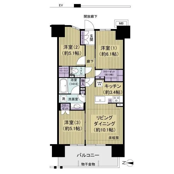 メイツ深川住吉 間取図