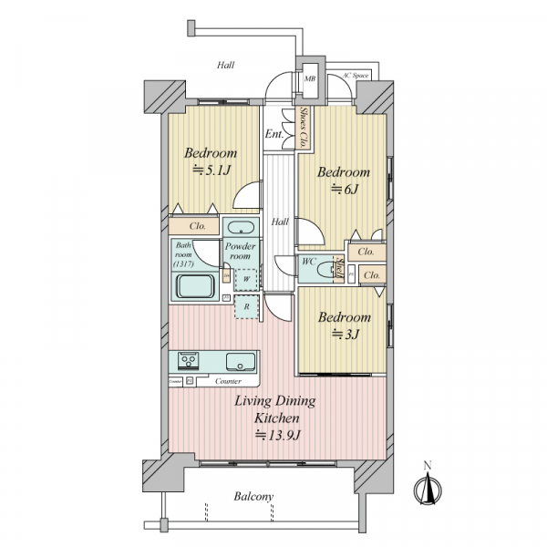 エスリード北田辺駅前 間取図