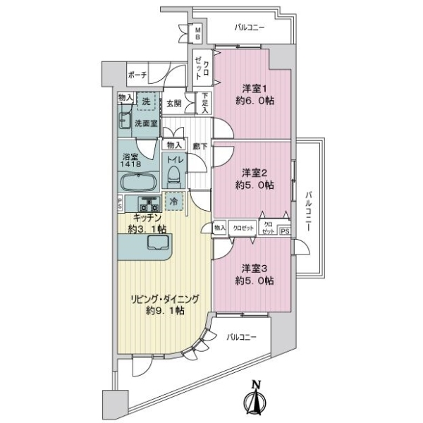 トゥールロワイヤル池袋要町 間取図