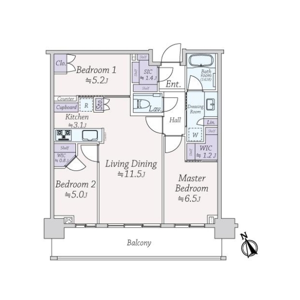 ＧＬＯＢＡＬ　ＦＲＯＮＴ　ＴＯＷＥＲ 間取図
