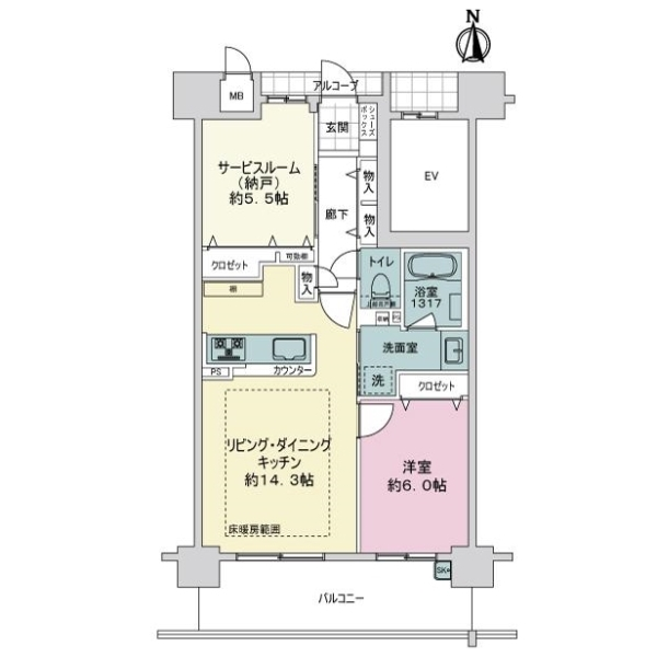 アルファステイツ神戸祇園 間取図