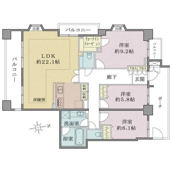 ディアナコート恵比寿 間取図