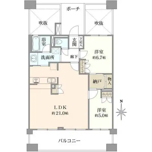 デュオ・フィールズグローヴシティ 間取図