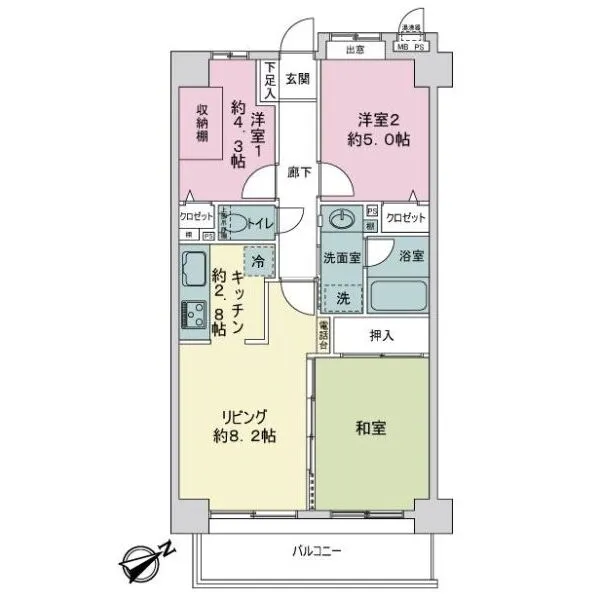 ライオンズマンション西船橋第５ 間取図