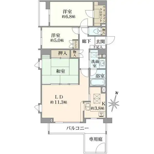 藤和シティホームズ東林間 間取図