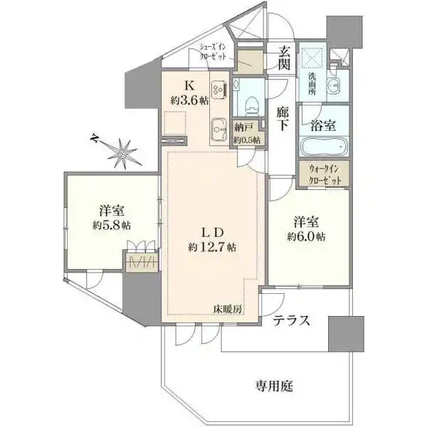 プラウド市川マークス 間取図