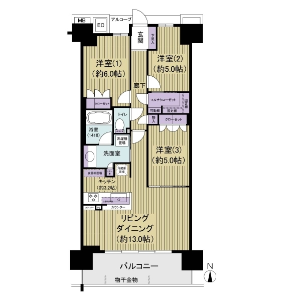 なかもずオールズ・ウィズコート 間取図
