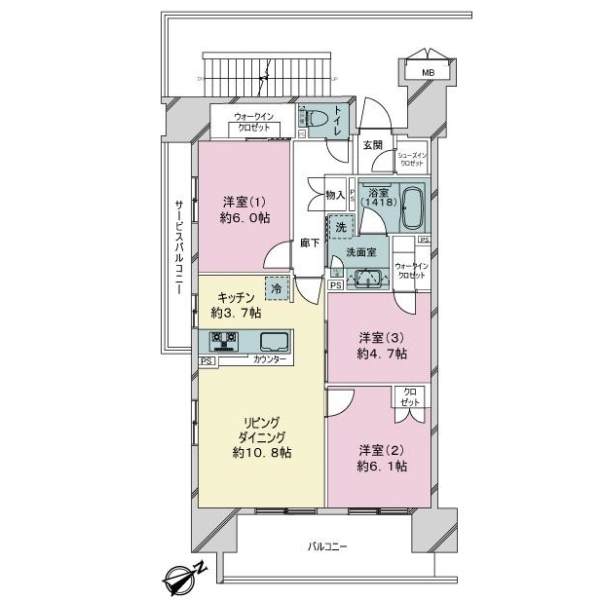 ベルドゥムール相模原 間取図