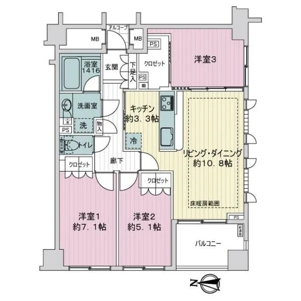 アクシルコート浅草蔵前 間取図