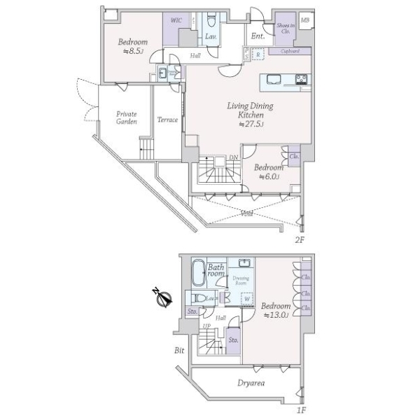 ザ・パークハウス中目黒小川坂 間取図