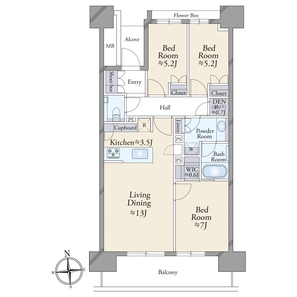 ＨＡＲＵＭＩ　ＦＬＡＧ　ＰＡＲＫ　ＶＩＬＬＡＧＥ 間取図
