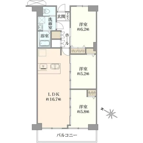 行徳南スカイハイツC棟 間取図