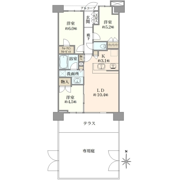 ガーデンレジデンスお花茶屋 間取図