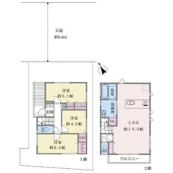横浜市鶴見区上の宮２丁目 間取図
