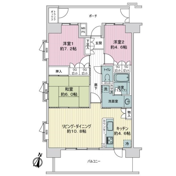 京急シティ多摩川 間取図