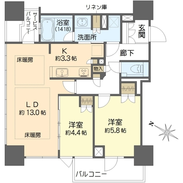 ザ・ファインタワー大阪肥後橋 間取図