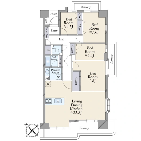 多摩川ハイム3号棟 間取図