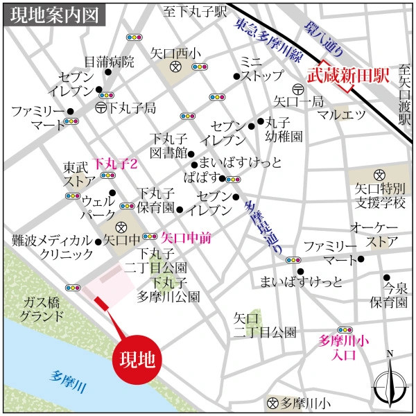 多摩川ハイム3号棟 現地案内図