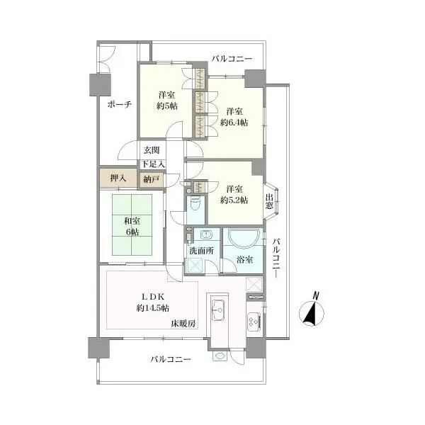 ライオンズ小田急相模原アクアルーナ 間取図