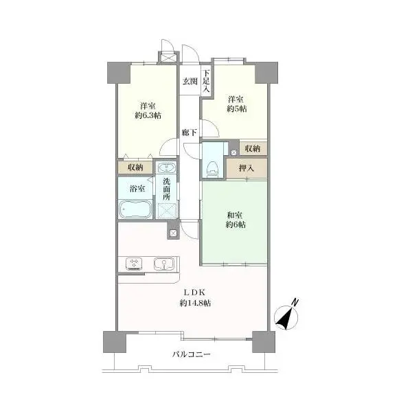 ライオンズマンション一社東 間取図
