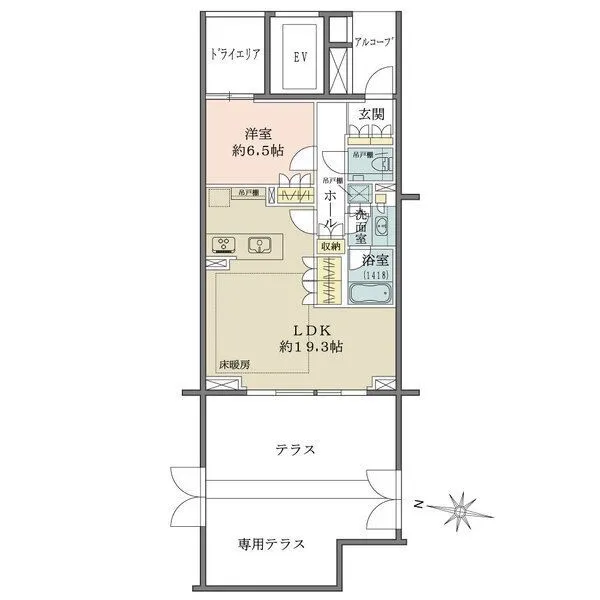 本郷パークハウス　ザ・プレミアフォート TWFS工法/対面式キッチン/床暖房/専用テラス付き/スロップシンク有り
