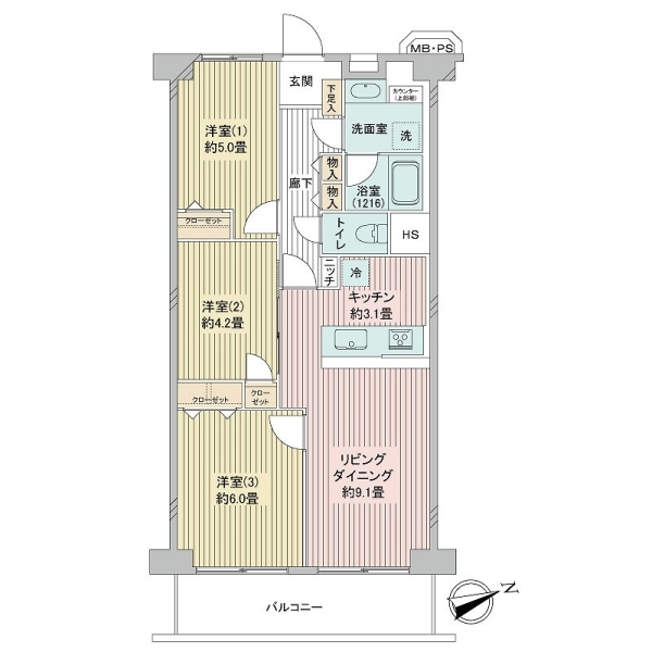 日商岩井鶴見マンシヨン 間取図