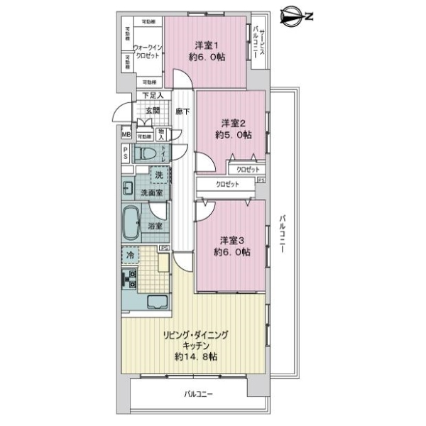 クレストフォルム東京アクアビュー 間取図