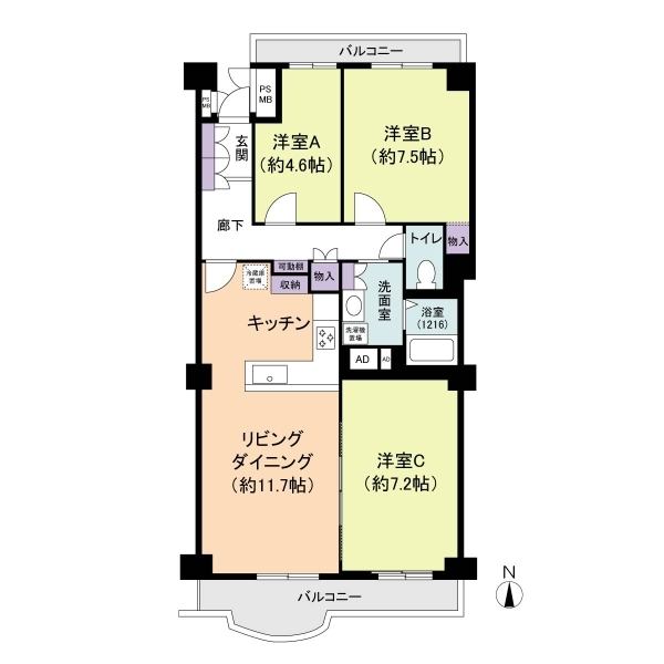 サンライトパストラル壱番街Ｄ棟 間取図